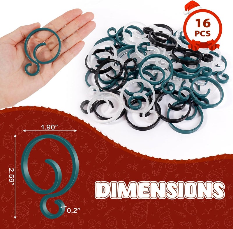 Heonay Christmas Light Clips for Banister Christmas Banister Clips Holiday Garland Hanger Hooks for Stockings String Lights Indoor Outdoor Decorations Stair Railing Fence Deck (Green, 16 PCS) - Image 5